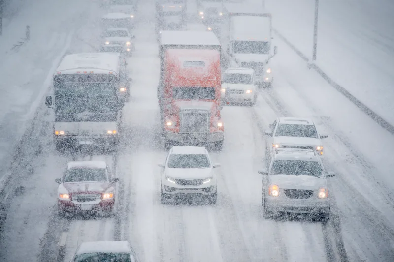 A GTA highway during a winter storm