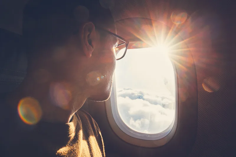 A traveller's view of the clouds from an airplane window